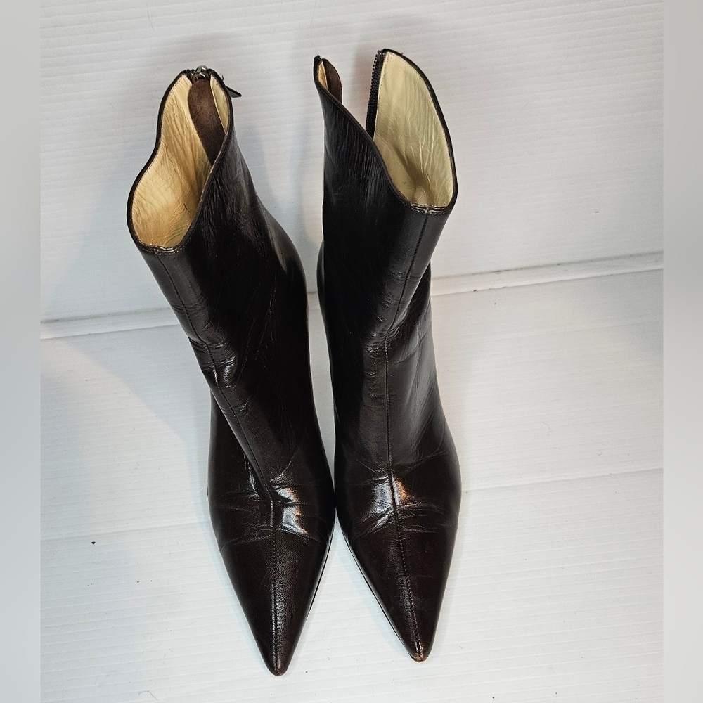 Jimmy Choo Daisy Dark Brown Leather Ankle Boots – Women’s EU 38 / US 8